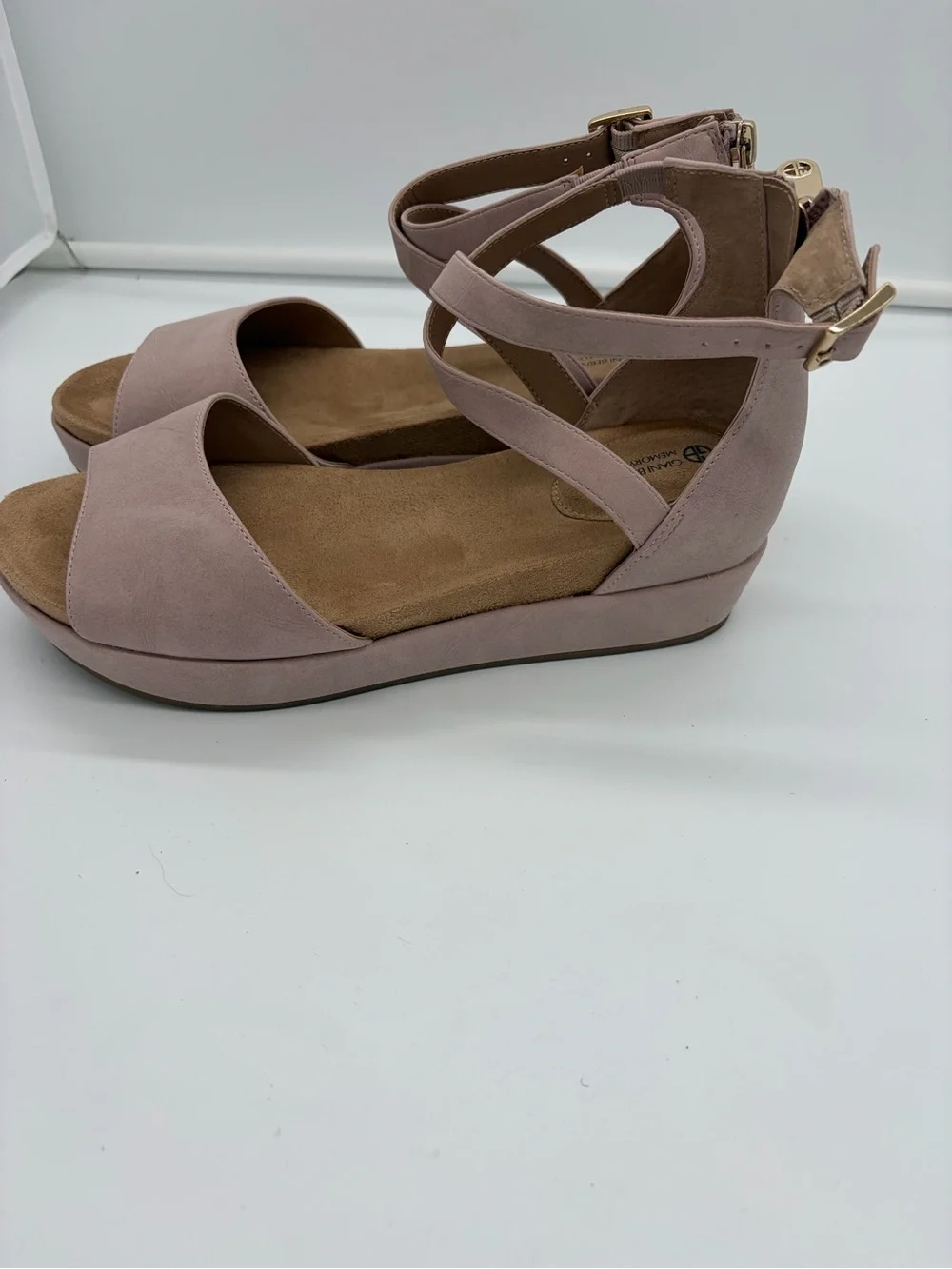 Women's Open-Toe Ankle-Strap Sandals in Dusty Pink